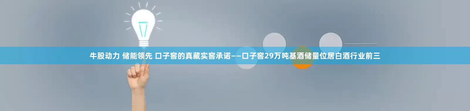 牛股动力 储能领先 口子窖的真藏实窖承诺——口子窖29万吨基酒储量位居白酒行业前三